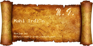 Mahl Irén névjegykártya